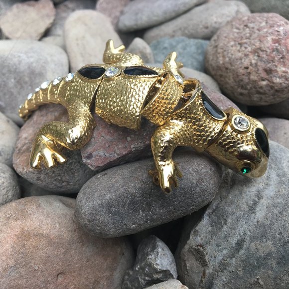 Brooch Vintage Retro Salamander Jewels Articulated - Picture 8 of 16